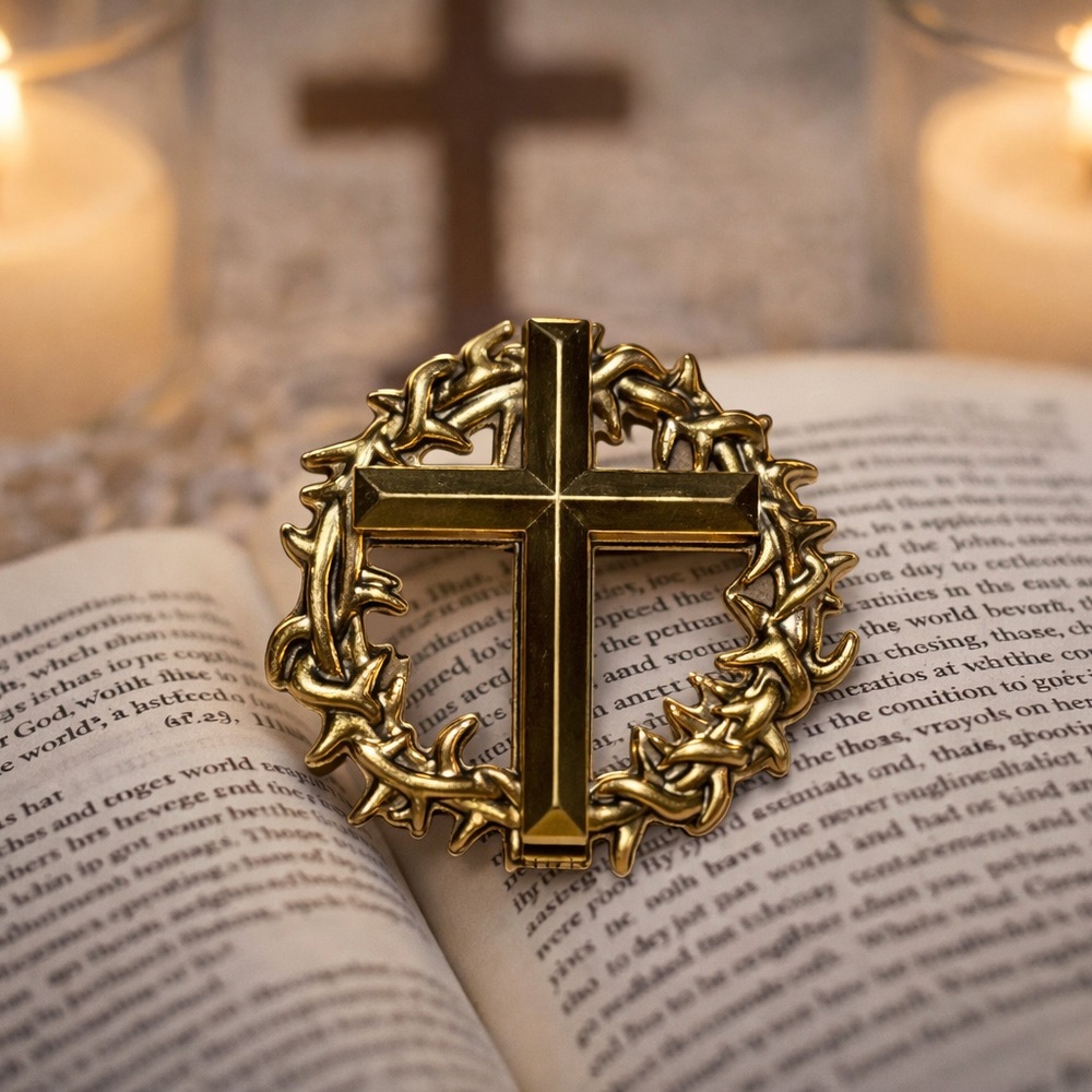 Estate Gold Cross Brooch